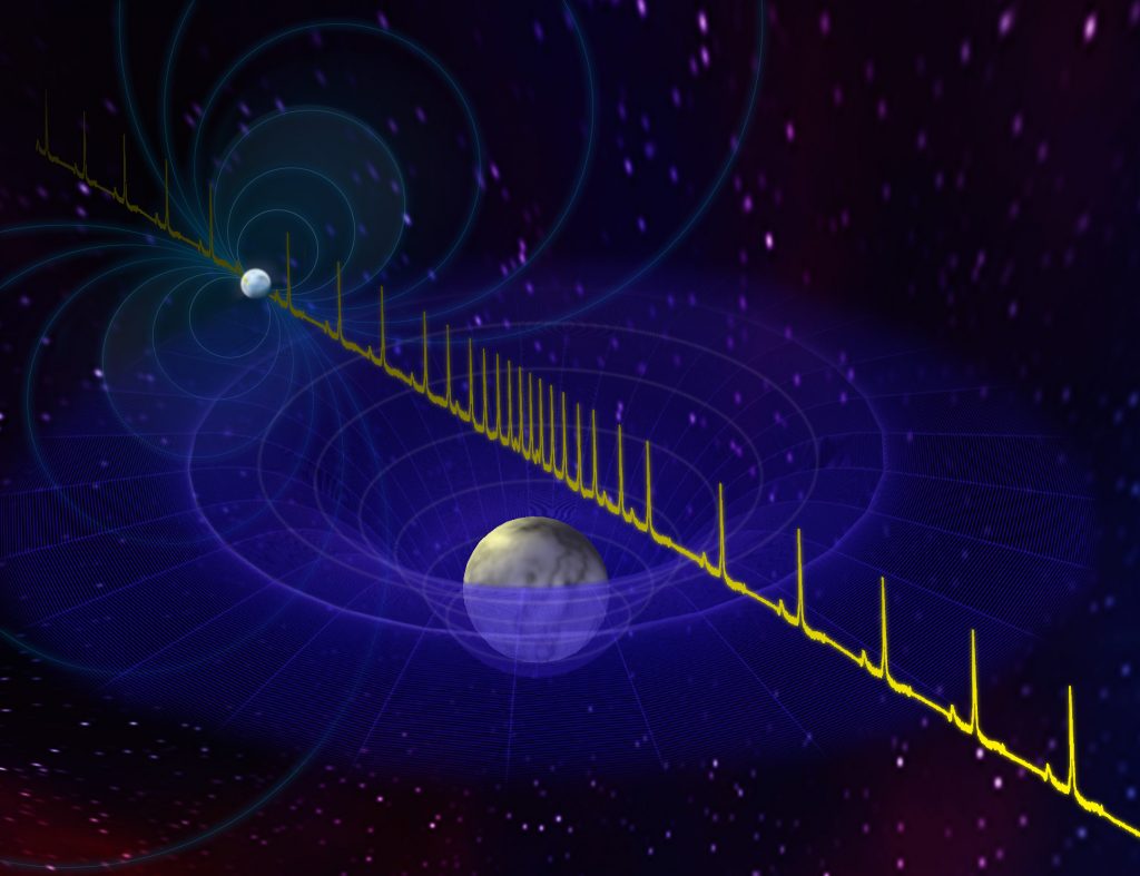 Artist's impression of white dwarf and pulsar